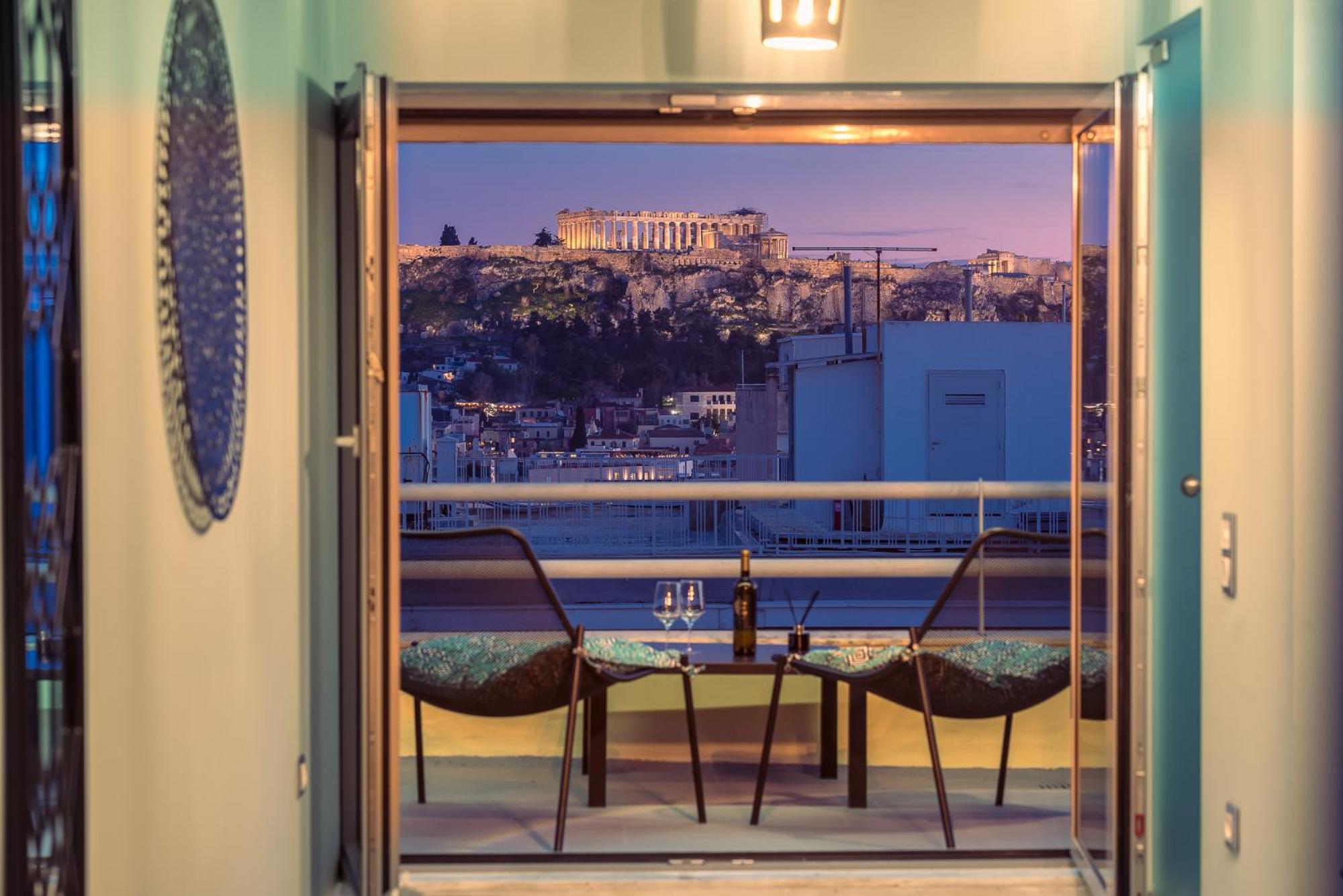 Acropolis View Mini Sky Suite & Hot Tub Athene Buitenkant foto